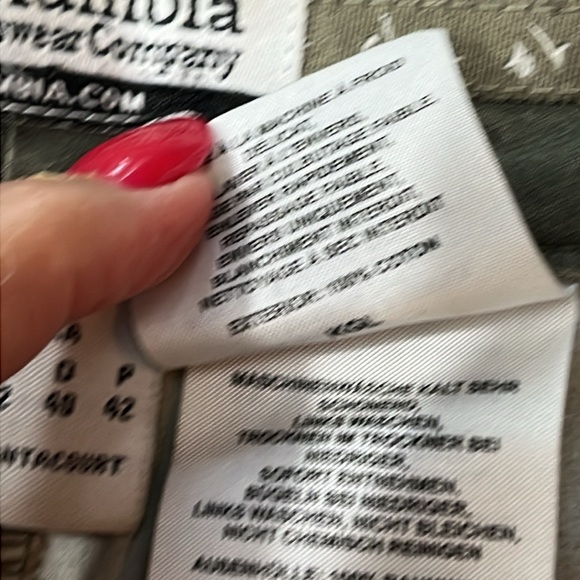 Y2K Columbia army GREEN capri pants canvas light weight zip pockets size 10 hike - Picture 10 of 16